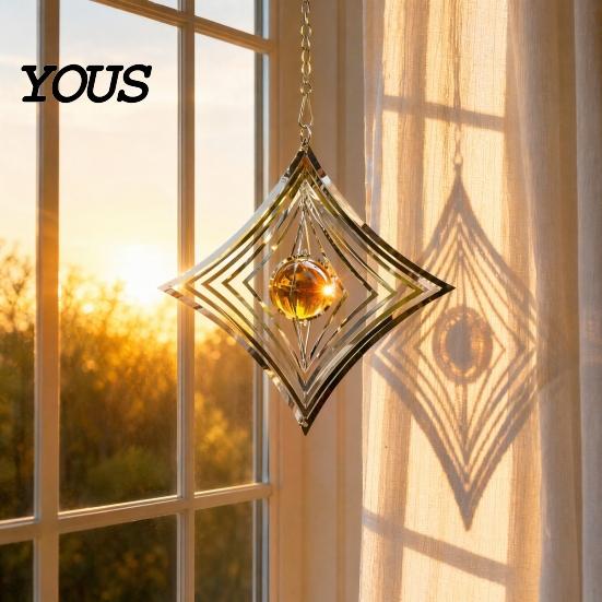 Outdoor Bird Scarer Stainless Steel Reflective Wind Spinners, Garden Decor, Sparkly Spinner, Devices Deterrent to Repellent Pendant Scare Birds