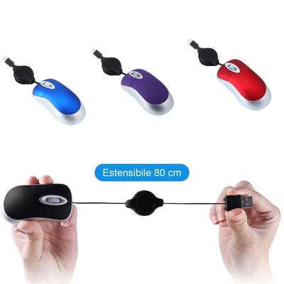 Mini USB C Kablolu Fare Geri Çekilebilir Kablo Dizüstü Bilgisayar Faresi Kablolu Fare Optik Kompakt Seyahat Faresi PC Masaüstü Faresi