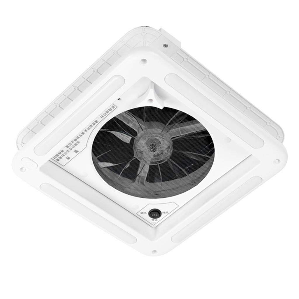 12V Manual Control Vents Fan Ceiling 2‑Way Air Ventilation with LED Light for RV Caravan Bus 11 X 11