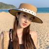 Seaside Holiday Wind Woven Hat Female High Sense Hepburn Wind Polka Dot Straw Hat Casual Versatile Film Hat Female