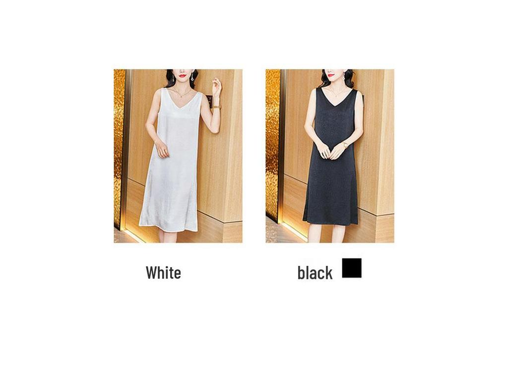 Damen Midikleid aus Satin mit V-Ausschnitt - Kollektion Frühjahr 2025