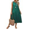Women's Sleeveless Long Dress Casual Crew Neck Maxi Dress Summer Beach Vacation Shift Sundress