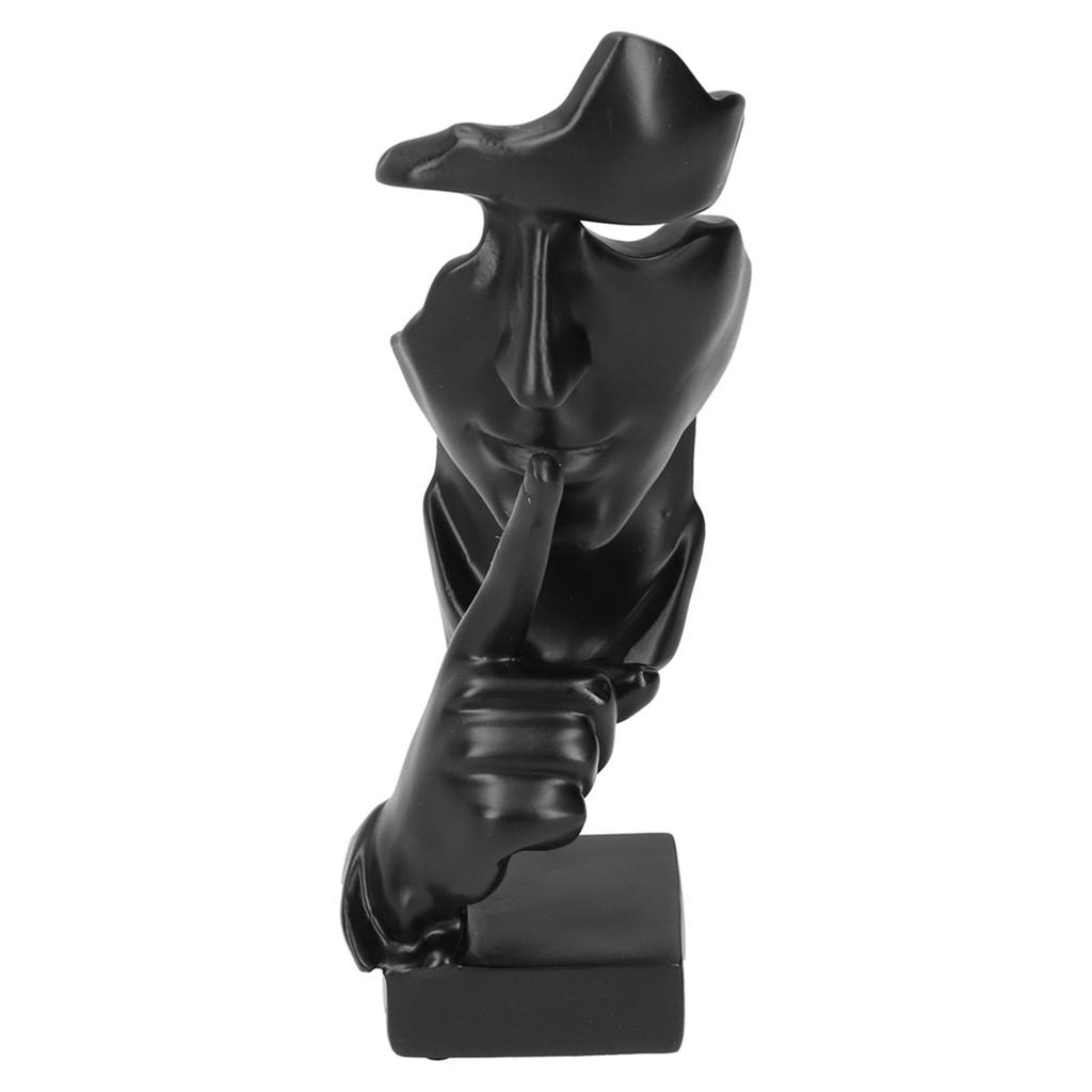 Face Sculpture Resin Figure Abstract Artware Statue Ornament for Home Office DecorationBlack BS913