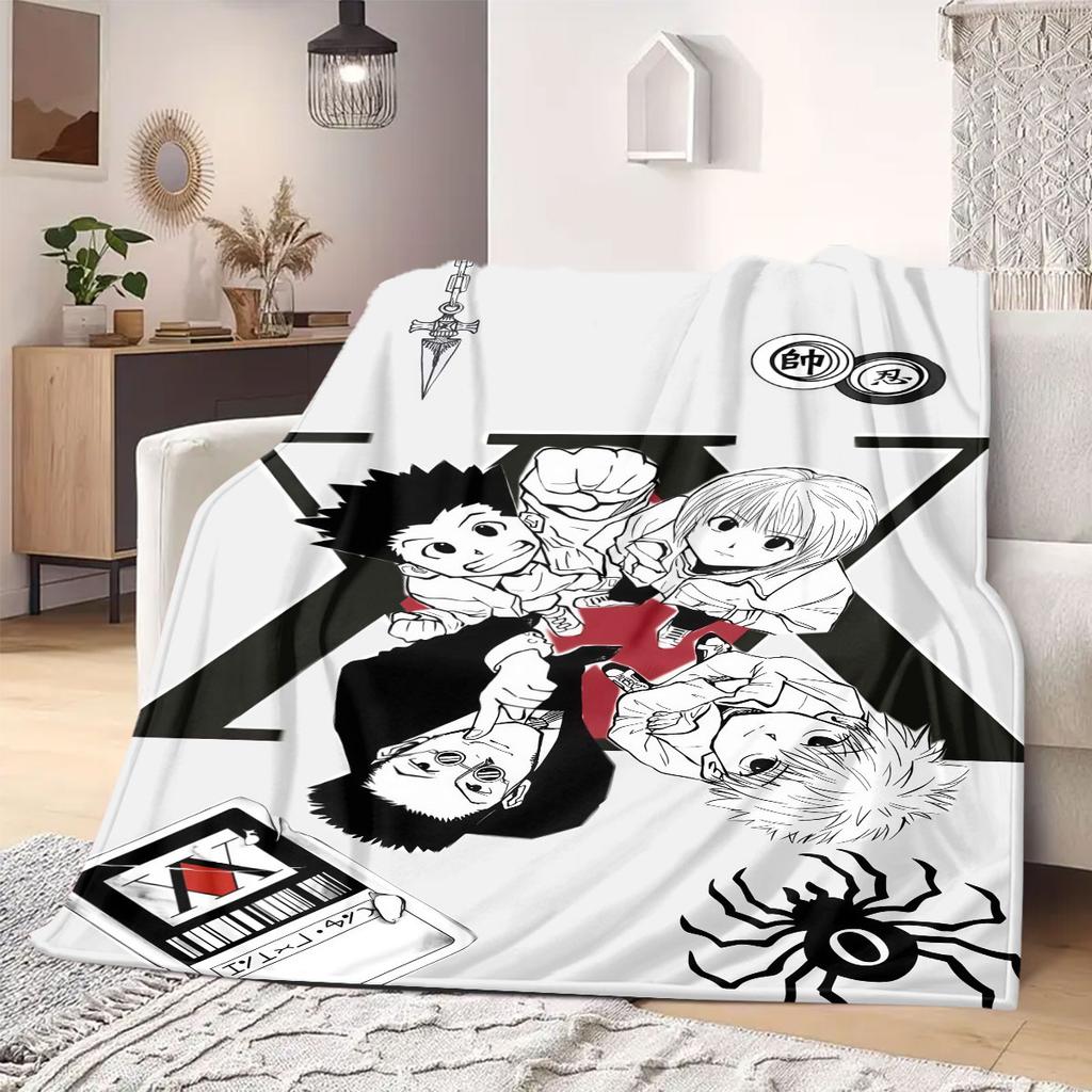 Gon Killua Hunter Print Blanket Warm Comfortable Flannel Blanket Suitable for Bedrooms,Sofas,Beds,Chairs,Picnics,Travel
