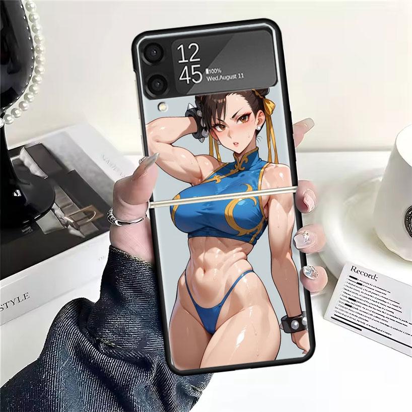 ChunLi S-Street F-FighterS Cases For Samsung Galaxy Z Flip 4 5 6 7 3 Z Flip7 Flip6 Flip4 Flip5 Flip3 5G Hard Shockproof Fundas C