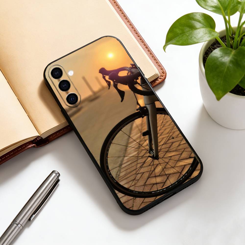 Road cycling Phone Case For Samsung Galaxy A73,A72,A71,A70,A53,A52,A51,Others Soft Black Cover
