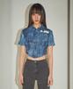 Pabeleupinggeo Lace Demin Crop Shirt