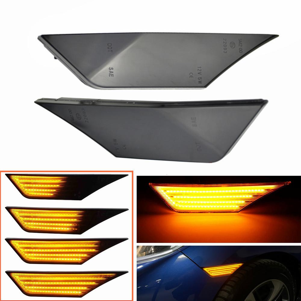 2Piece New Dynamic LED Side Marker Lamp Flowing Turn Signal Light For Honda Civic 10th Gen Sedan/Coupe/Hatchback 2016 2017 2018