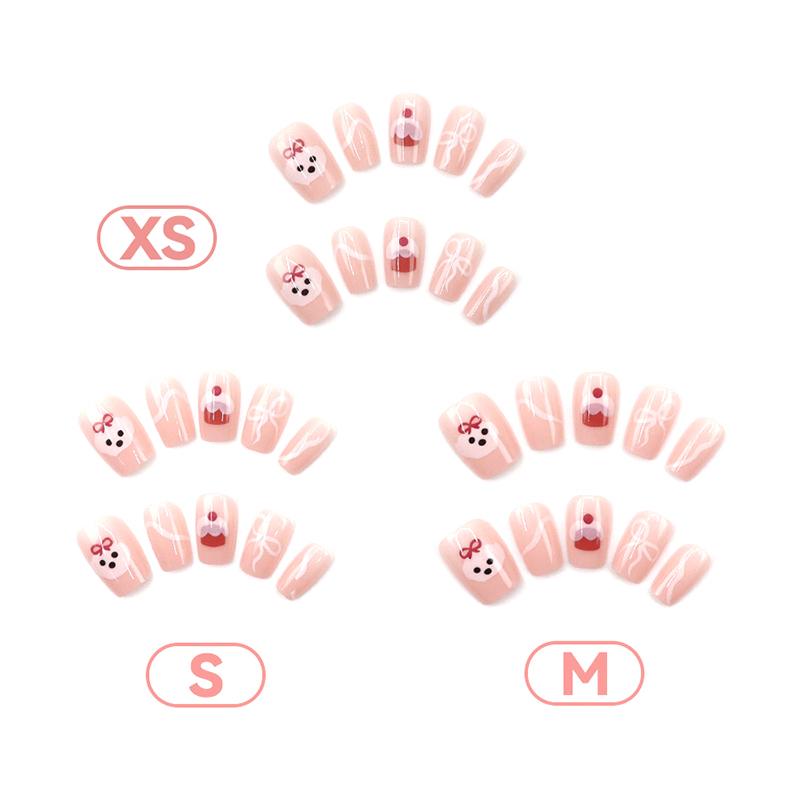 

30 шт. милые собачьи бантики для торта короткие квадратные накладные ногти с желейным клеем съемные накладные ногти полное покрытие накладные ногти