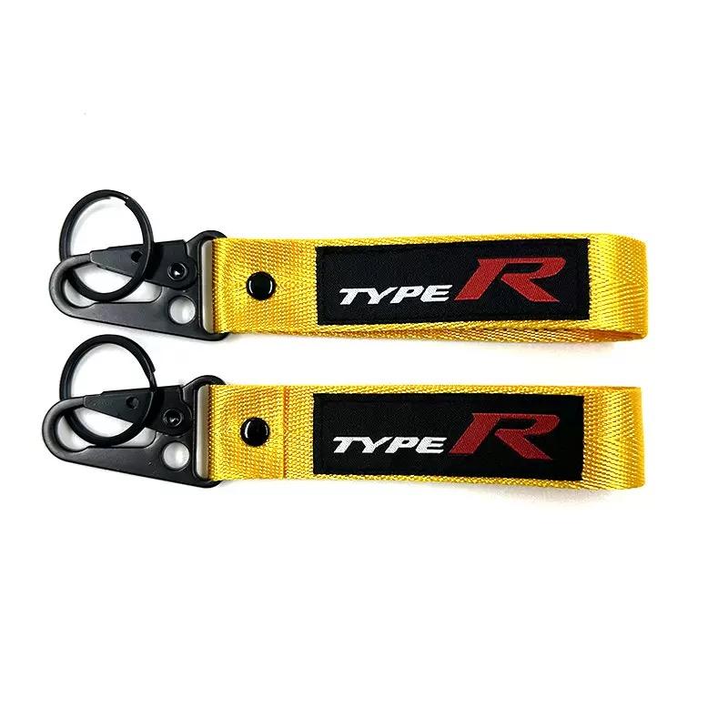 Stickerei Auto Logo Schlüsselanhänger Kette Schlüsselanhänger Schlüsselanhänger Geschenk für Honda Civic Type R FK8 Type S Auto Dekoration Styling Zubehör FL3