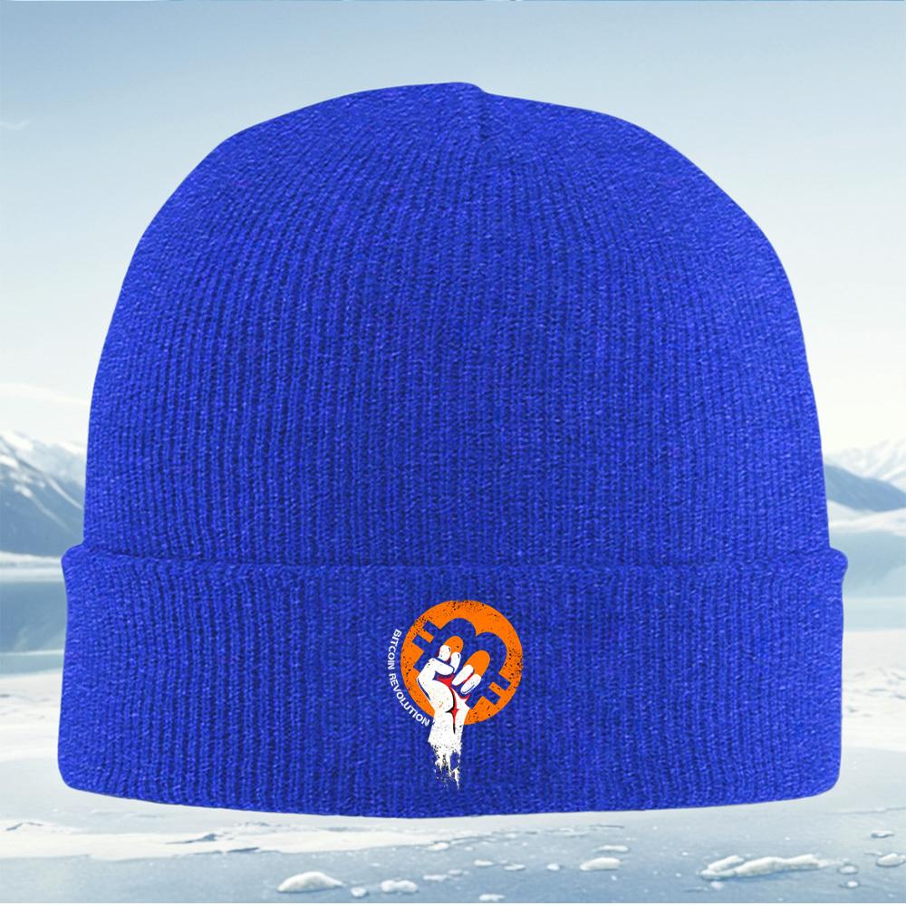 Fist Bitcoin symbolRevolution Men Women Unisex Knitted Hat Beanie Pullover Cap Winter Thermal Warm Christmas Outdoor Cycling Hi