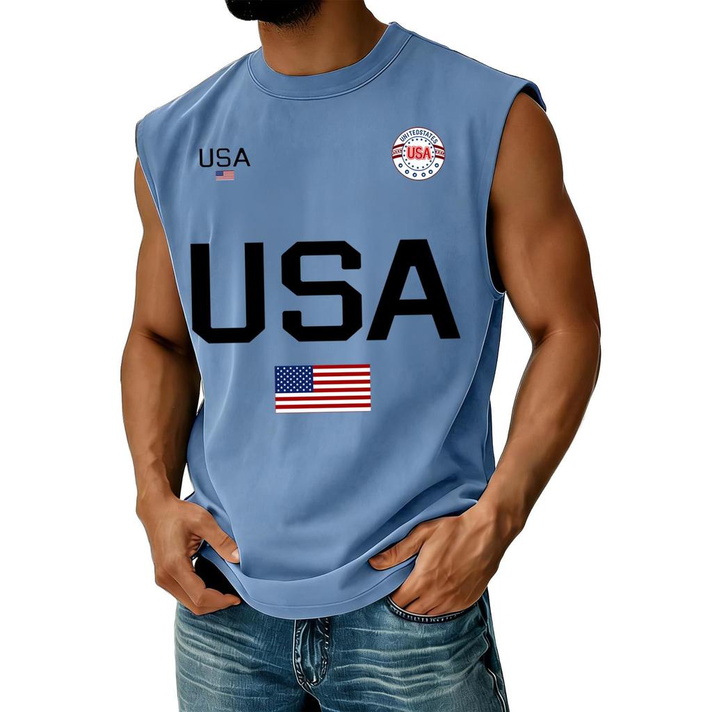 Men's Casual Independence Day Printed Tank Top
