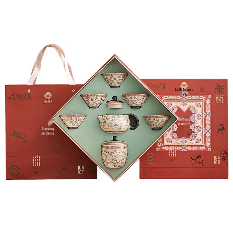 Dunhuang Aesthetics Yunqi Ceramic Tea Set
