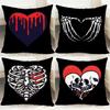 Fashion SSkull Heartes Cushion Cover Comfortable Reversible Pillow Cover Ideal for Car Sofa Bedroom  Beyond
