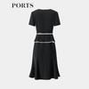 PORTS Women's Contrast Patchwork V-Neck Dress
