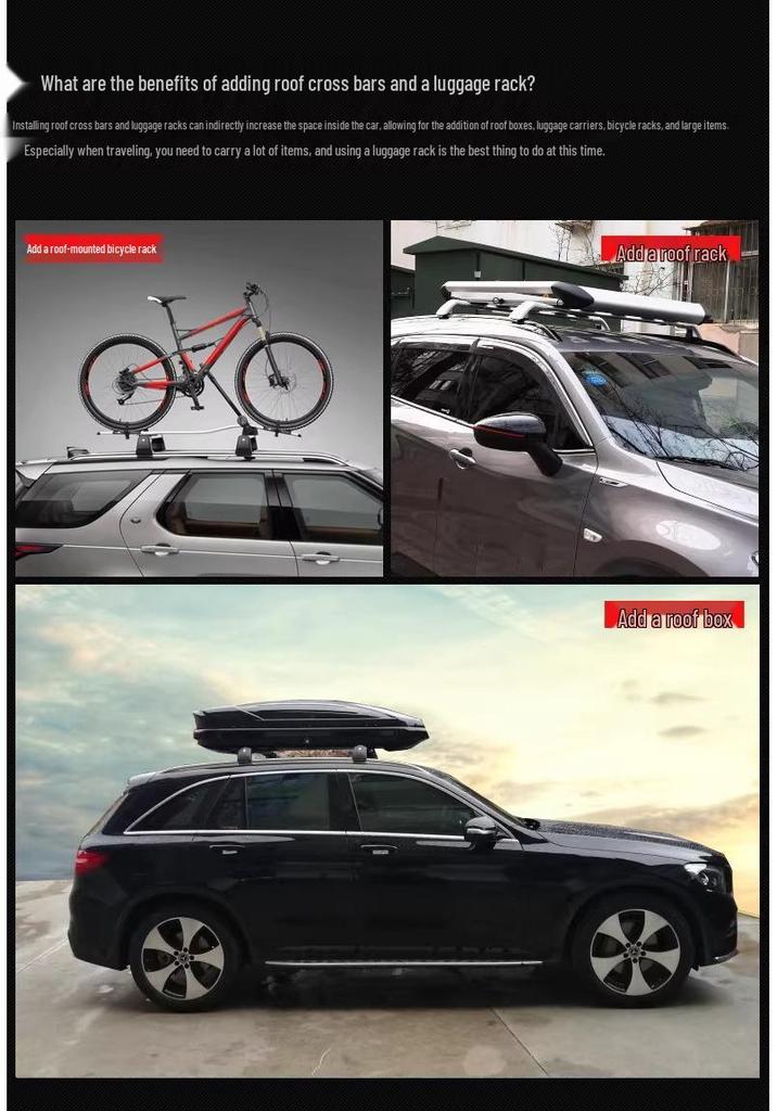 Changan UniZ Shark Roof Cross Bars: Thickened Aluminum Alloy, Strong Load Capacity, Lockable, Stable Bracket Luggage Rack
