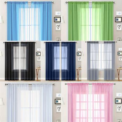 Chiffon Sheer Window Curtains For Living Modern Simple Curtain Gauze Semi-blackout Balcony Thin Window Screen