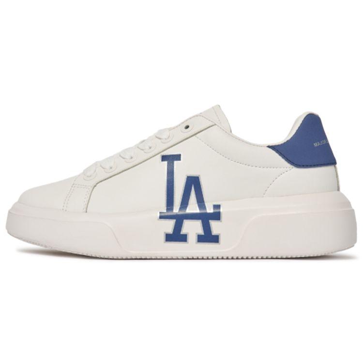 MLB Chunky Classic Leather Retro Thick Sole Slip Resistant Shock Absorbing Durable Low Top Sneakers Unisex sneakers White Blue 3ASXXA12N-07BLD