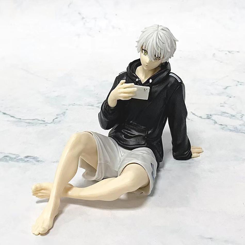 In Stock Blue Lock Nagi Seishiro Sitting Action Mobile Phone Figure Doll Tabletop Model Anime Peripheral Creative Christmas Gift