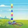 1 Set Pillars 8 Sets Rings Ringtoss Game Toys Parent Child Indoor Interactive Game(Ring Toss )