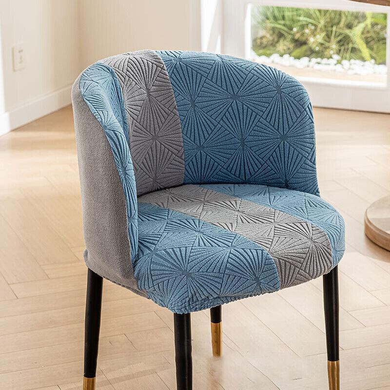 1PC Jacquard Circular Backrest Chair Cover Elastic Dustproof Dining Chair Cover Office Chair Seat Cover Home Decoration