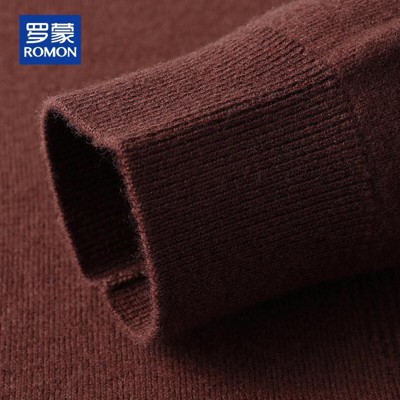 ROMON Men's 100% Pure Wool Mock Neck Pullover Sweater