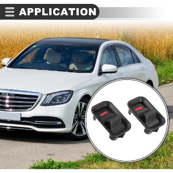 Motoforti Front Rear Door Lock Lever Knob, for Chevy Suburban 1500/2500, Plastic, Black, 2pcs