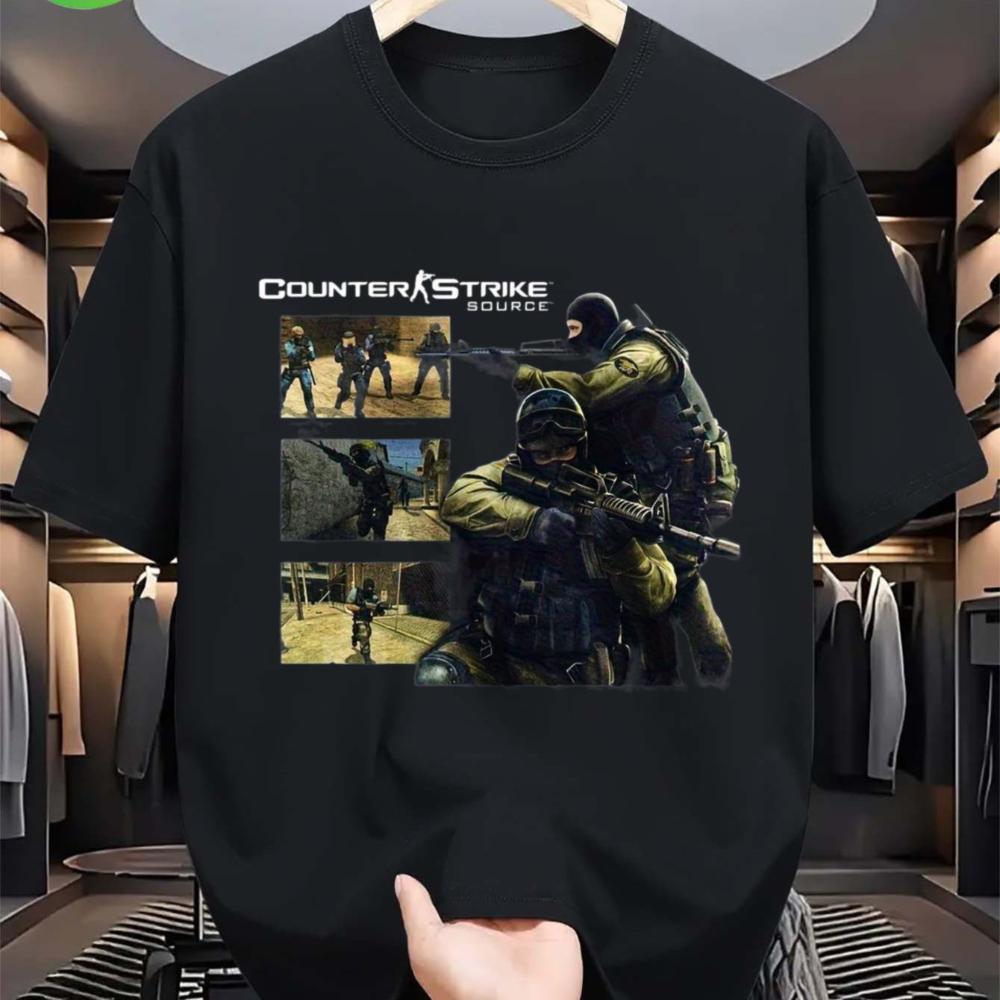 Koszulka Valve Counter Strike Source Retro Vintage Y2K Gaming 100% Bawełna Unisex z Nadrukiem Postaci