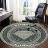 1pc Diamond Jewelry Chair Carpet for Office, Round Polyester Mat, Indoor Decor for Office, Easycare Fabric, Washable Non-slip Area Carpet