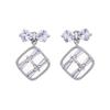 Letter H Zircon Needle Earrings with Personality and Temperament Versatile