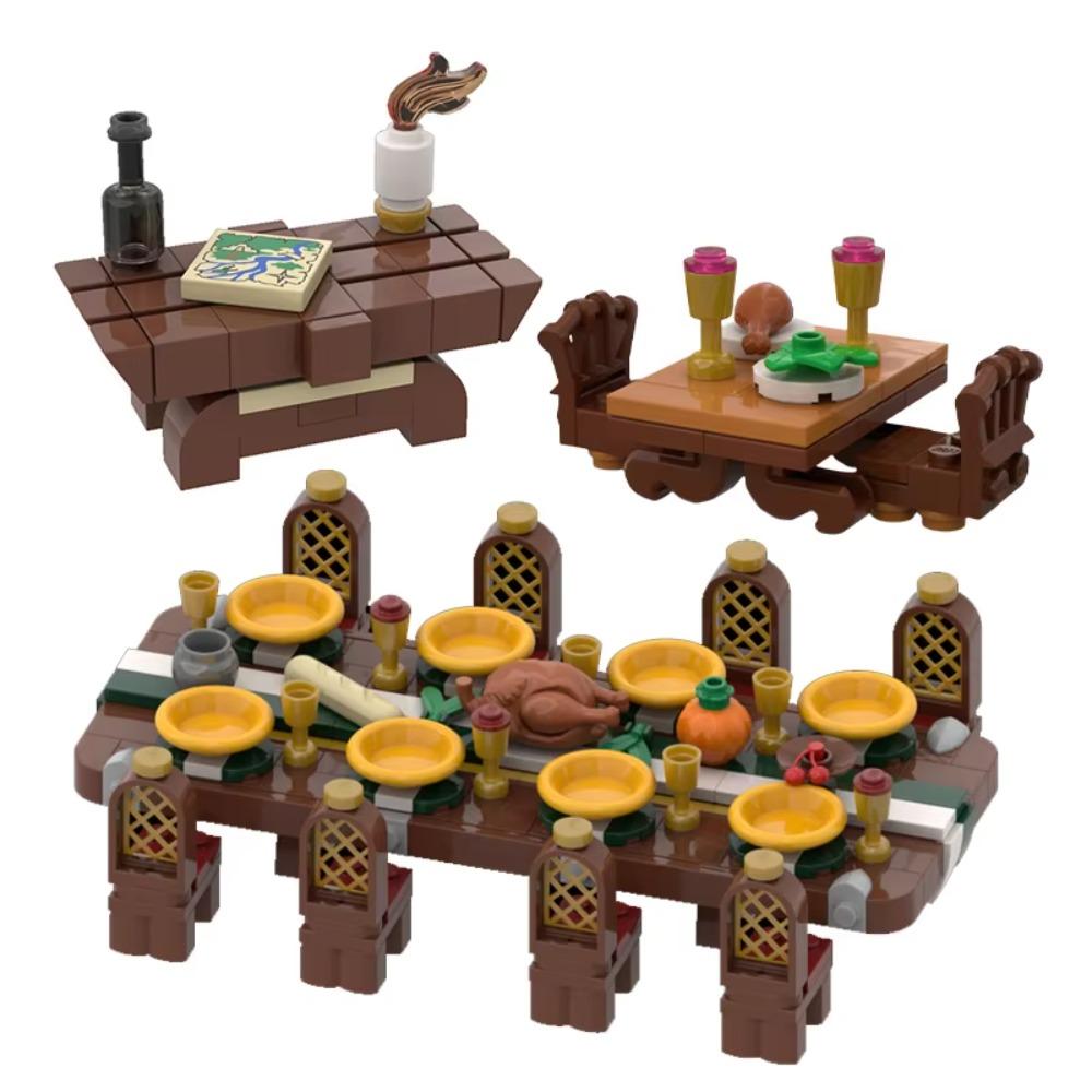MOC building blocks toys Medieval table furniture series Model Creative decoration DIY assembled toys Holiday gifts for all