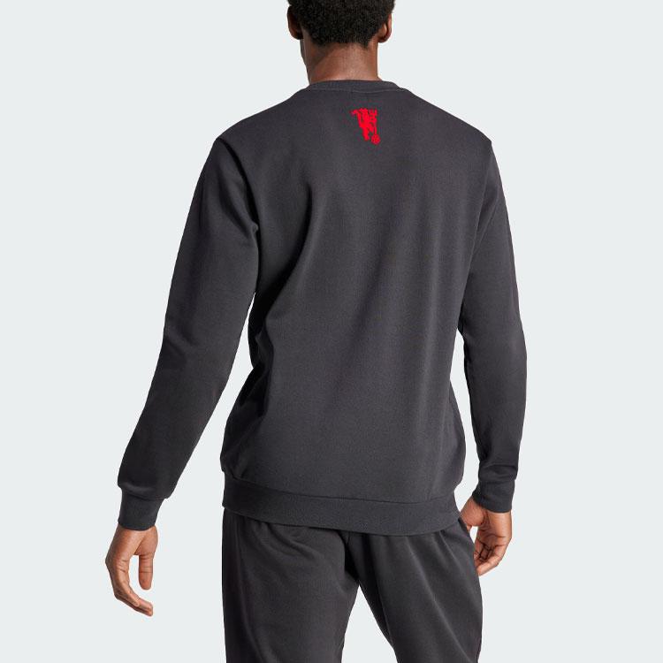Adidas FW23 Chinese New Year Man Utd Paper-Cut Logo Crew Neck Sweatshirt Men Tops Black IP9184