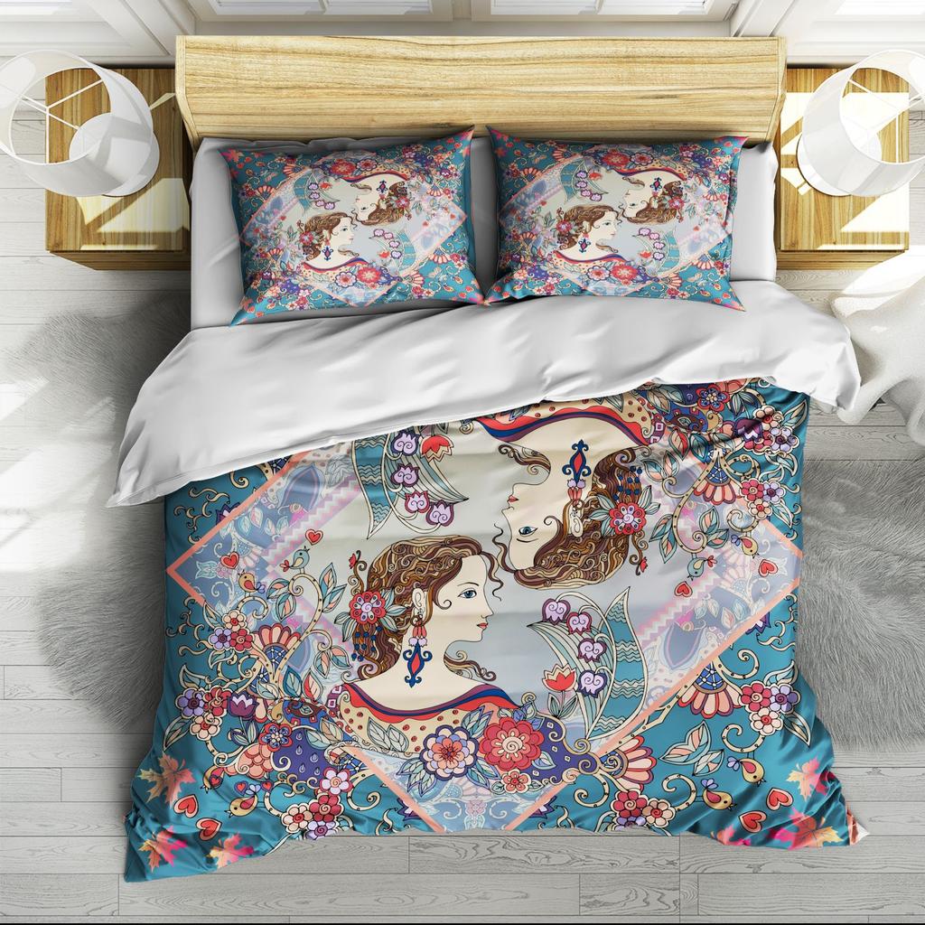 3D Digital Printing Three-Piece Quilt Cover Bed Sheet Kit