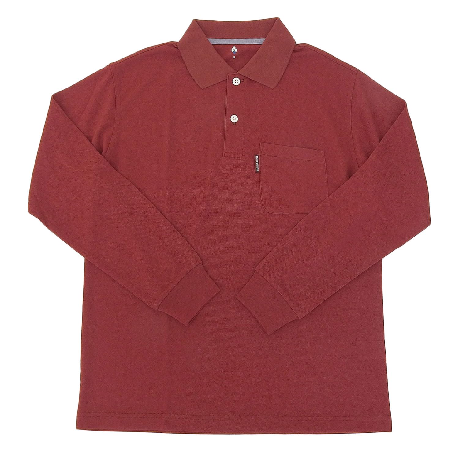 montbell wickron long sleeve polo shirt mens 1114230 вино красного