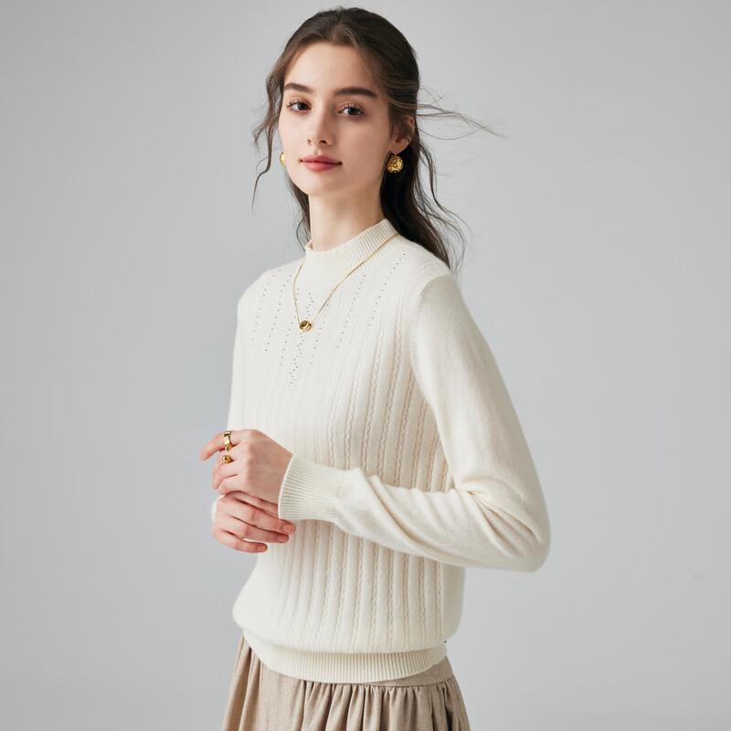 

Paluo Women s Jacquard Pure Cashmere Turtleneck Sweater L (165/105)