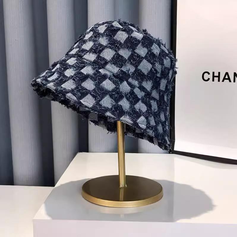 

Popular Checked Plaid Denim Bucket Hat For Women Summer Tropical Beach Panama Bob Caps Outdoor Sunshade Fisherman Hat PartyGift