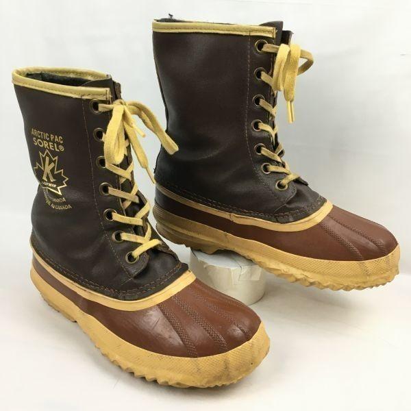 Sorel Vintage Canada Made Snow Boots with Liner Dark Brown Size 5/22.0cm(USED)