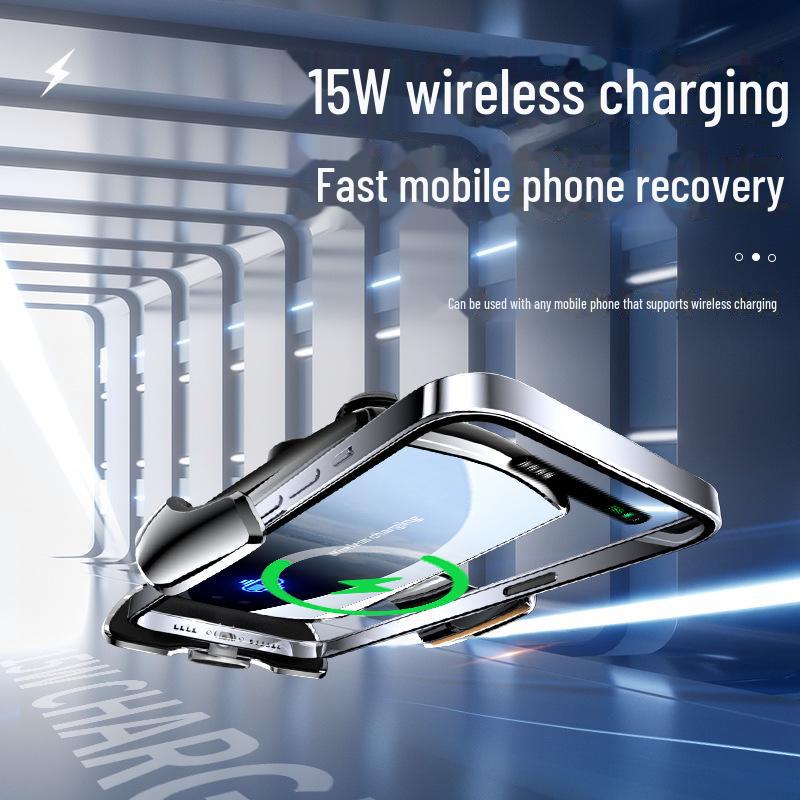 Încărcător wireless pentru mașină A1 A2 și suport pentru telefon - Încărcare rapidă cu 10 caracteristici de siguranță