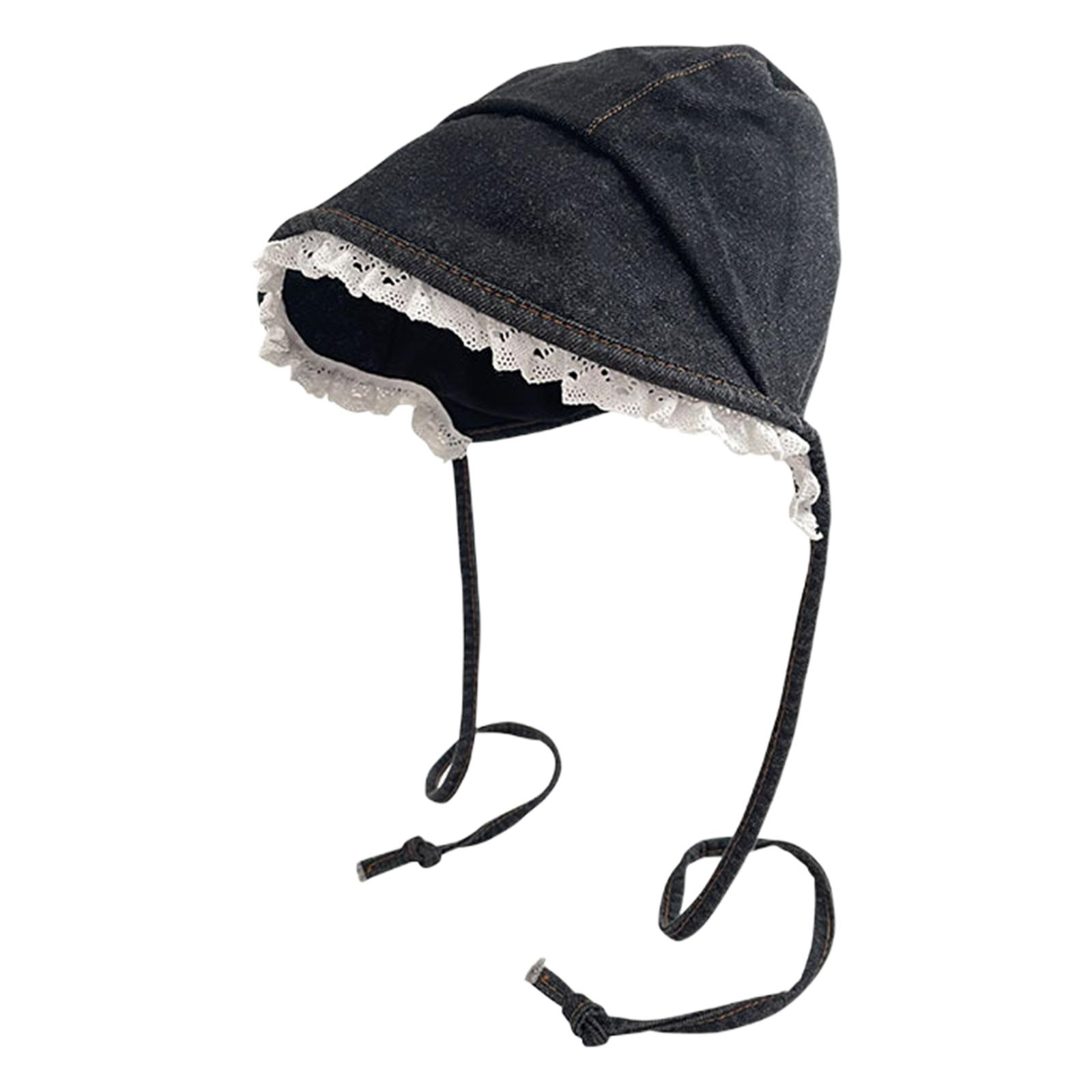 

Модная шляпа рыбака с кружевной отделкой, солнцезащитная шляпа, уличная панама для девочек, женская повседневная шляпа-капор, весенний фото-головной убор