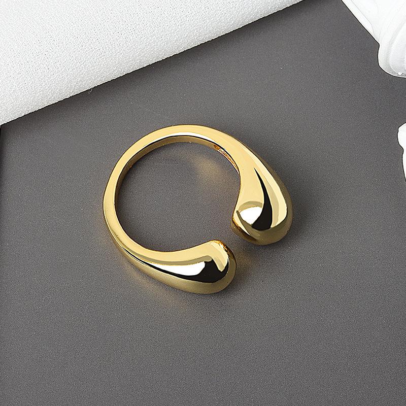 Fashion Personalized Index Finger Ring Niche Design Geometric Twist Open Ring Temperament Retro Couple Ring for Girlfriend Simple Geometric Ring