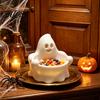 Cute Ghost Figurine Bowl Halloween Candy Bowl, 3D Printed Snack Storage Table Centerpiece Container, Tabletop Dish Serving Tray for Party Decor Spooky