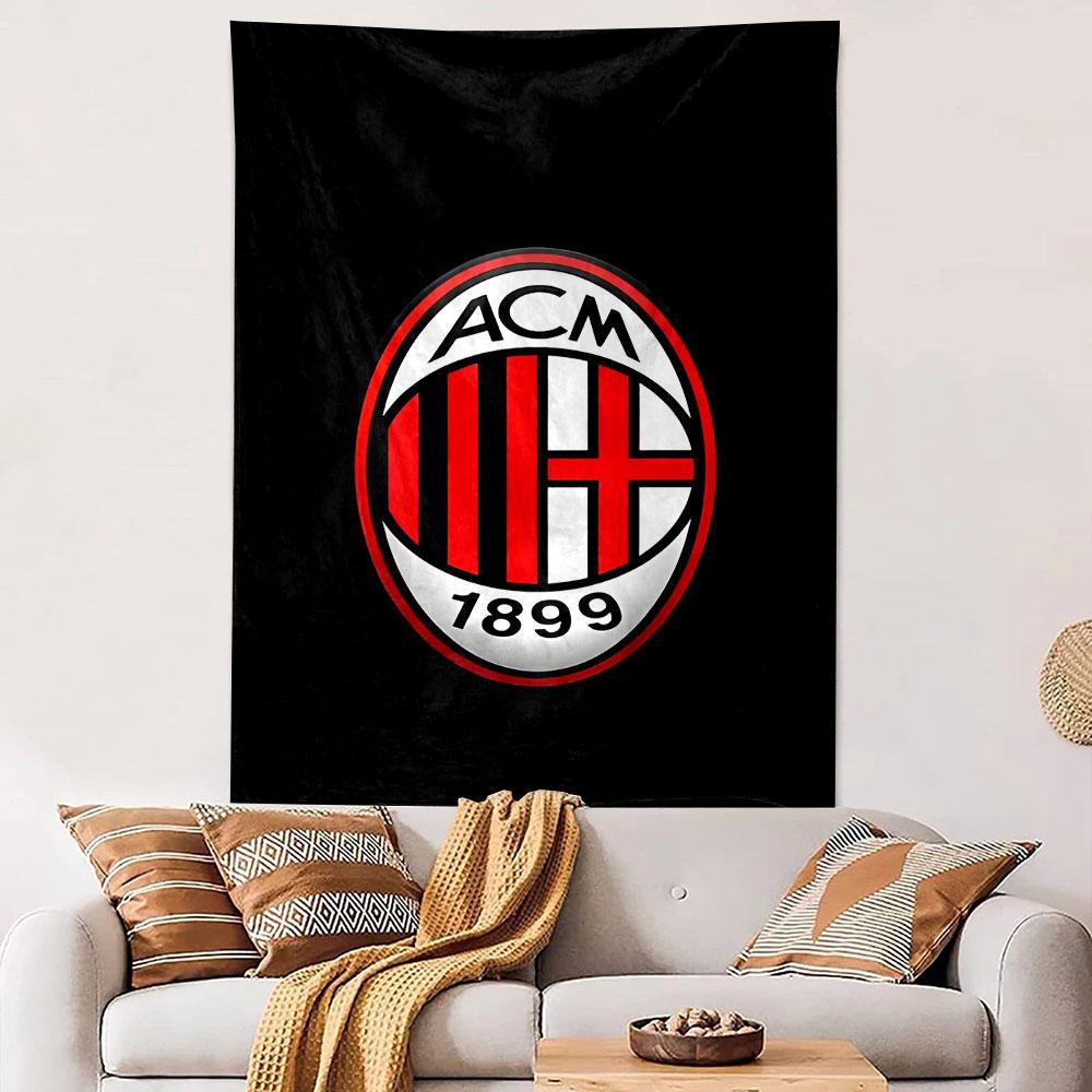 "ACM Logo with Red and Black Stripes" Patterned tapestry home decor, suitable for bedroom and living room, gift