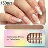 150 Pieces Press On Nails Glossy Finish French False Nails New Fake Nails  for Home Manicure