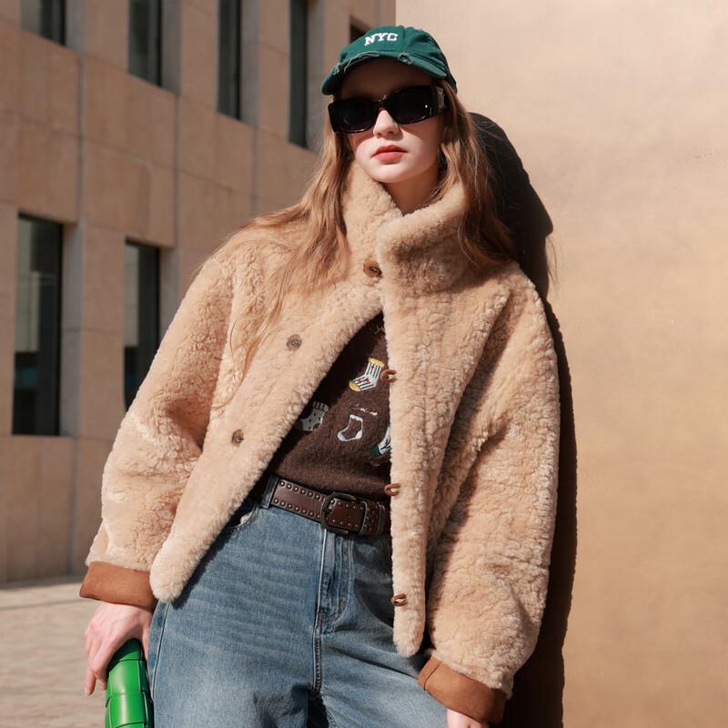 Sancai 2025 Winter Faux Suede Reversible Furry Coat