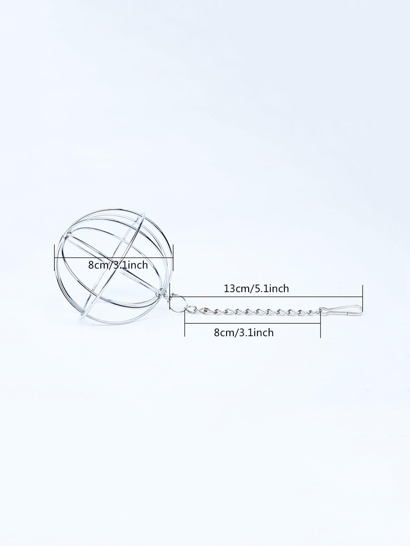

1pc-Hanging hay ball feeder toy, stainless steel ball for rabbits and small animals, circular grass distributor with chain