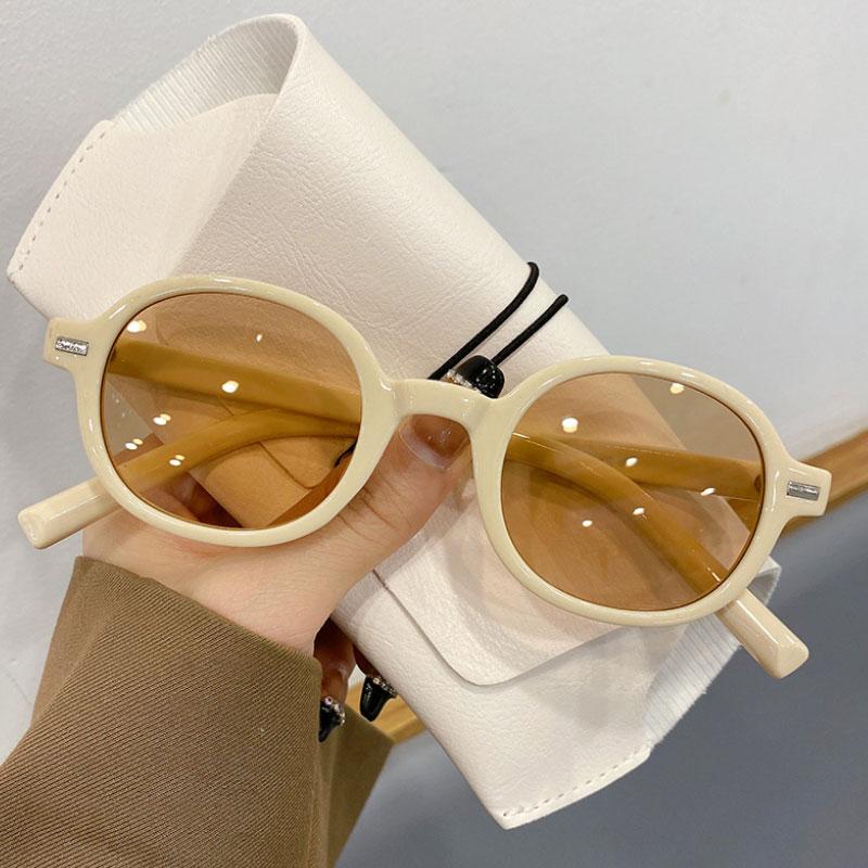 New Retro Oval Sunglasses Women Small Frame Streetwear Gradient Eyewear Fashion Designer Sun Glasses For Female