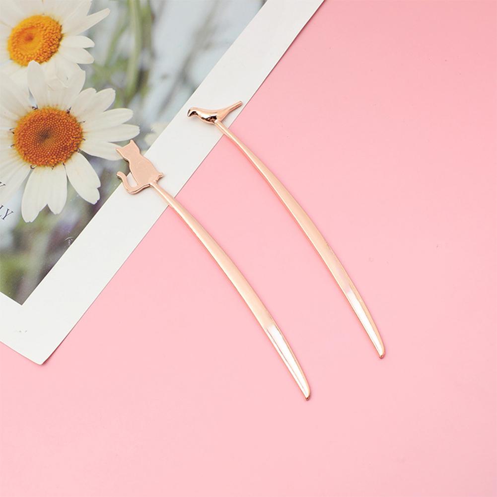 1PC Cute Bird & Cat Metal Alloy Book Clip Cartoon Animal Bookmark Anti-Rust Student Reading Assistant School Office Supplies