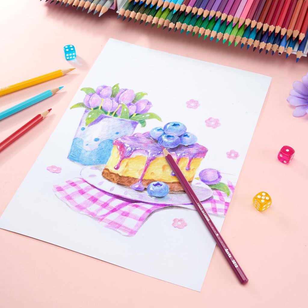 ARRTX 120 Soft Core Oil Colored Vivid and Blendable Perfect for Sketching and Great for Beginners and Hobbies Pencils, Colors, Drawing, Shading,