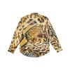 Palace FW23 Animal Print Button-Down Long Sleeve Shirt Unisex Tops Yellow P25SHT008