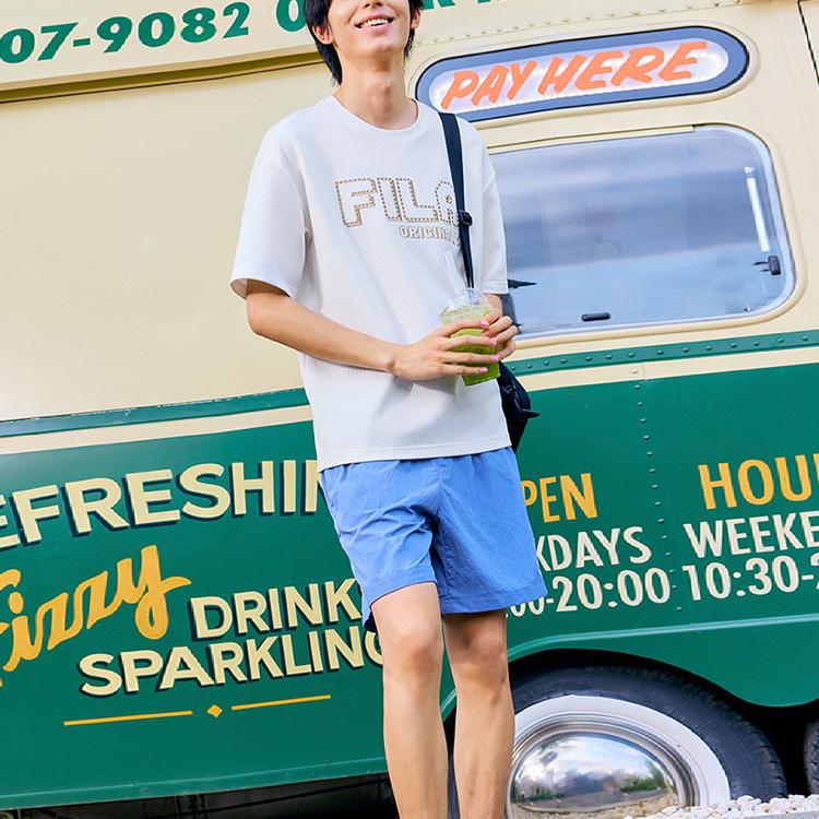 Fila Comfortable Sports Short Sleeve T-Shirt Men Tops Cloud-Mushroom-White F11M429107F-WT